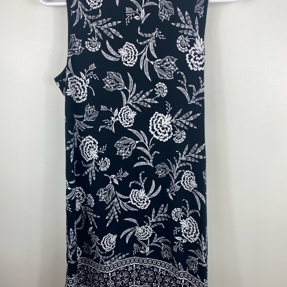 Lands' End Black and White Floral summer Dress Medium - Picture 2 of 5